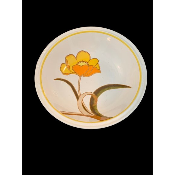 RARE- Vintage Mikasa Forecast Dolly 9.5" Vegetable Bowl  Japan Yellow Poppy - Picture 3 of 12